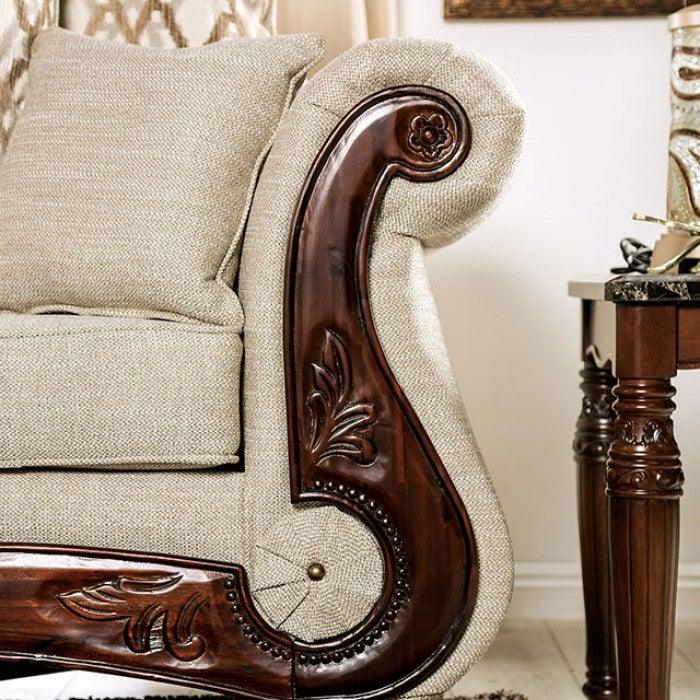 Giardino SM7764-SF Brown/Walnut Traditional Sofa By furniture of america - sofafair.com