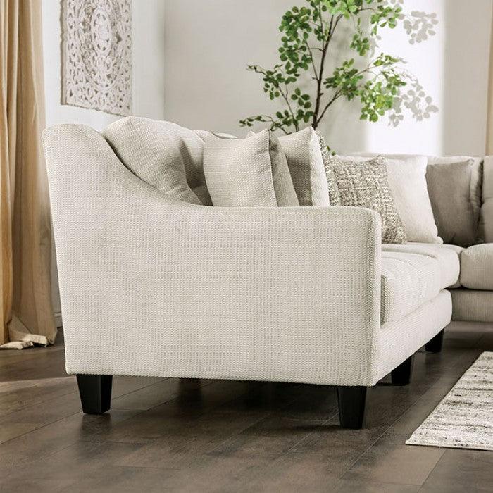 Waldport SM7772 Ivory Contemporary Sectional By furniture of america - sofafair.com