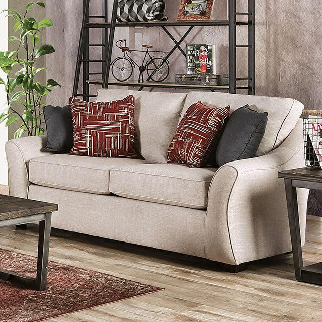 Jarrow SM8003-LV Ivory Transitional Loveseat By Furniture Of America - sofafair.com