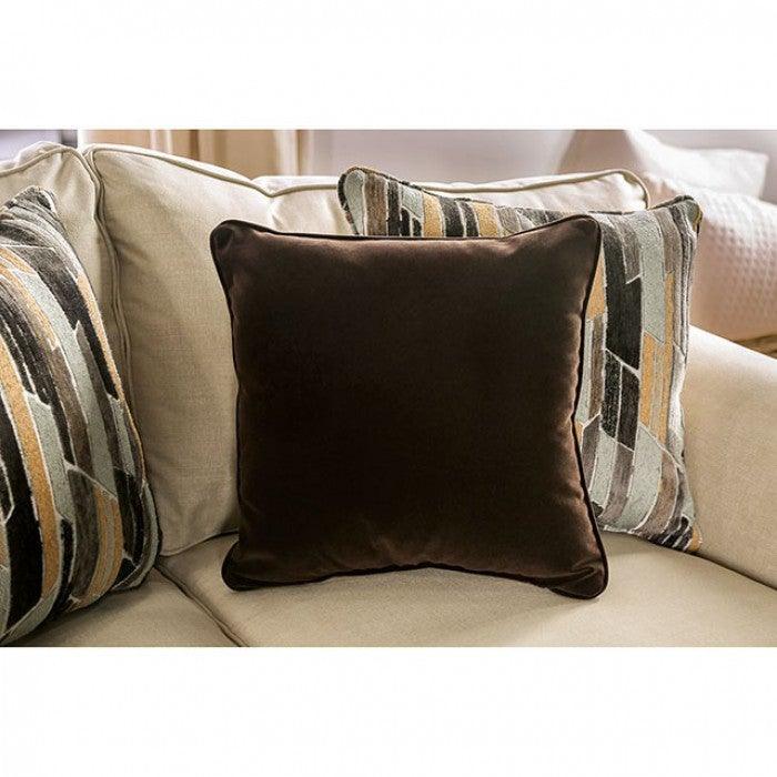 Kailyn SM8008-SF Sand/Brown Transitional Sofa By furniture of america - sofafair.com
