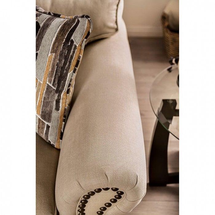 Kailyn SM8008-LV Sand/Brown Transitional Love Seat By furniture of america - sofafair.com