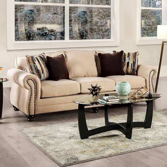 Kailyn SM8008-SF Sand/Brown Transitional Sofa By furniture of america - sofafair.com