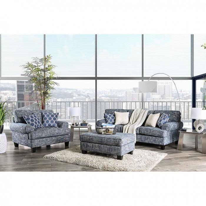 Pierpont SM8010-SF Blue Transitional Sofa By furniture of america - sofafair.com