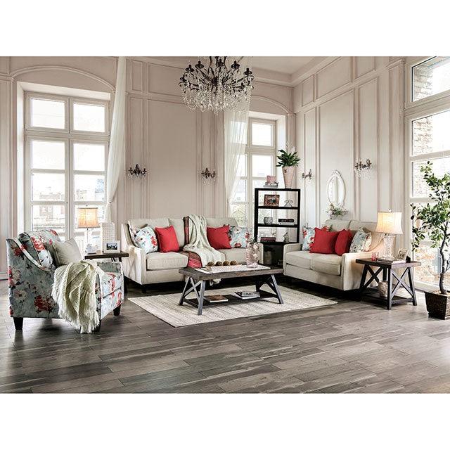 Nadene SM8014-LV Ivory Transitional Love Seat By Furniture Of America - sofafair.com