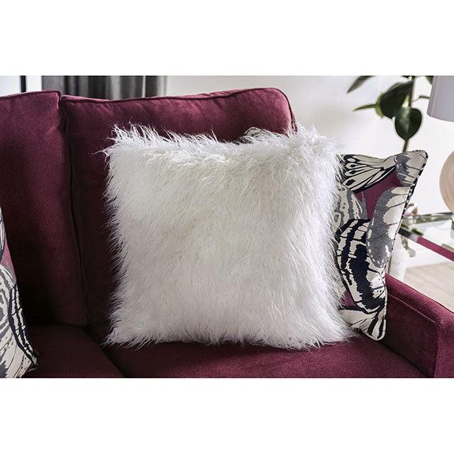 Jillian SM8016-LV Plum/Ivory/White Transitional Love Seat By Furniture Of America - sofafair.com