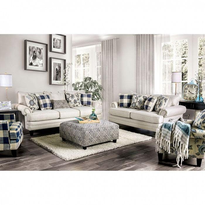 Nash SM8101-LV Ivory Transitional Love Seat By furniture of america - sofafair.com