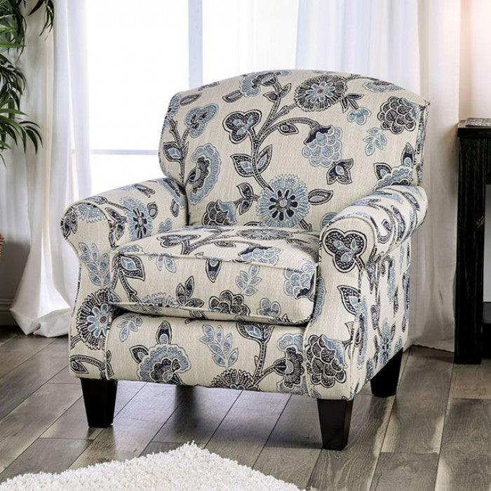 Nash SM8101-CH-FL Ivory Transitional Floral Chair By furniture of america - sofafair.com