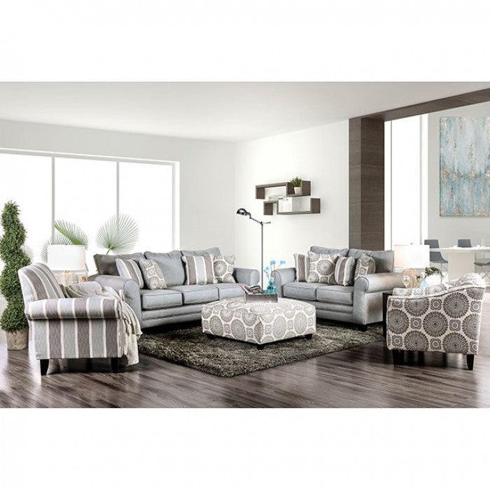 Misty SM8141-LV Blue Gray Transitional Love Seat By furniture of america - sofafair.com