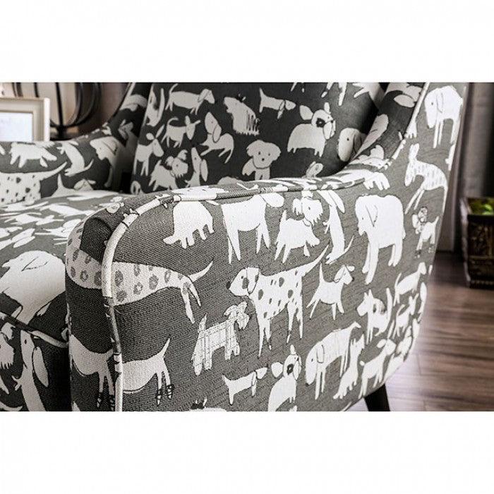 Patricia SM8171-CH-DG Pattern Contemporary Animal Pattern Chair By furniture of america - sofafair.com