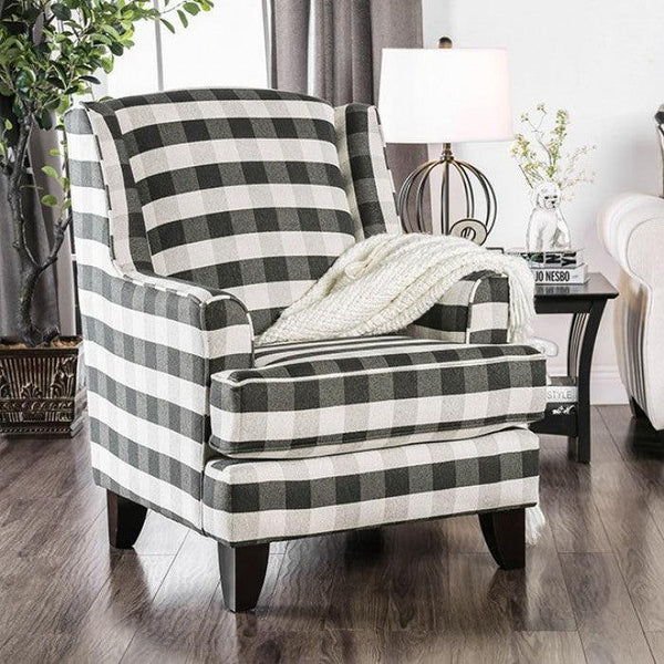 Patricia SM8171-CH-ST Pattern Contemporary Stripe Chair By furniture of america - sofafair.com