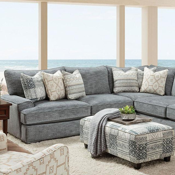 Eastleigh SM8186 Blue Transitional Sectional By Furniture Of America - sofafair.com
