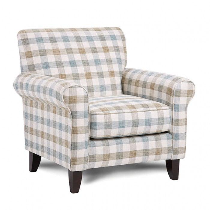 Cadigan SM8191-CH-SQ Checkered Multi Transitional Chair By furniture of america - sofafair.com