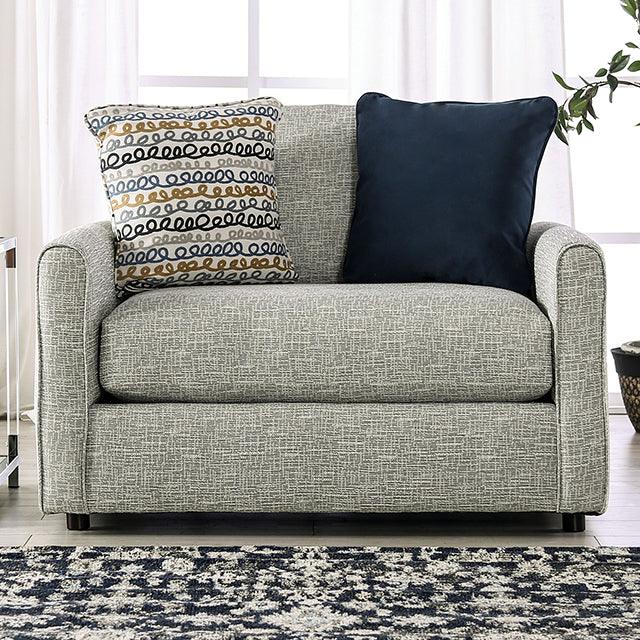 Chancery SM8194-CH Gray/Navy Transitional Chair and Half By Furniture Of America - sofafair.com