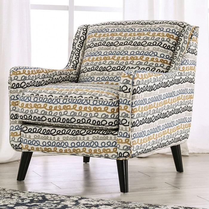Chancery SM8194-CH-PT Gray/Navy Transitional Chair By furniture of america - sofafair.com