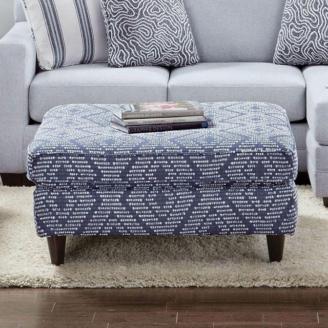 Chiswick SM8206-OT Blue Contemporary Ottoman By Furniture Of America - sofafair.com