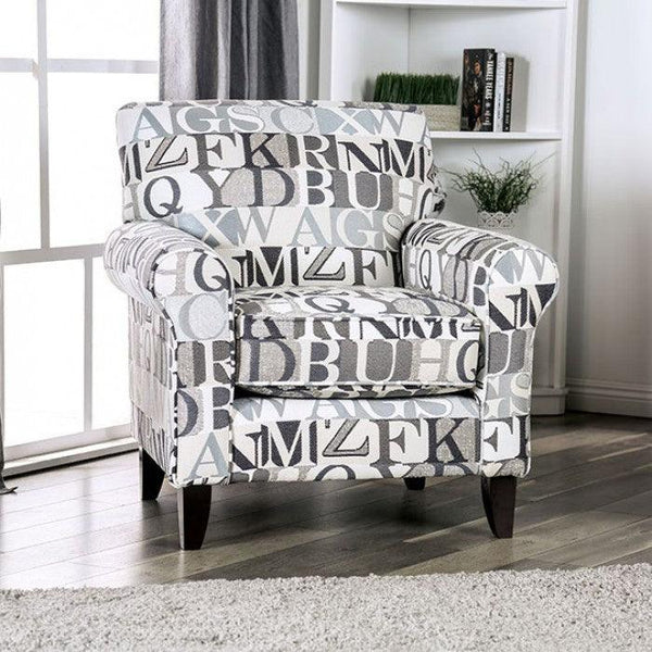 Verne SM8330-CH-LT Pattern Transitional Letter Chair By furniture of america - sofafair.com