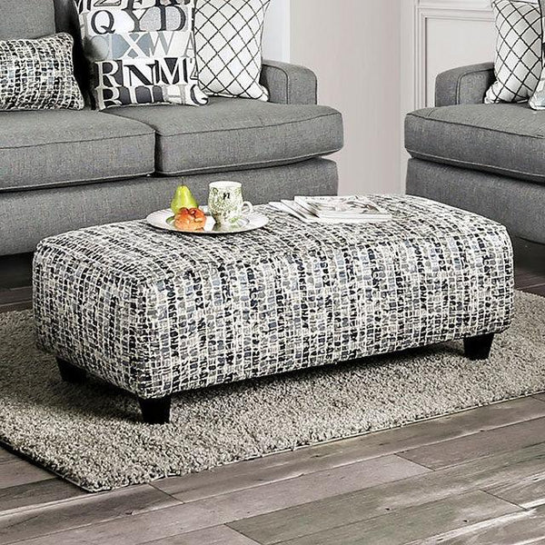 Verne SM8330-OT Pattern Transitional Ottoman By Furniture Of America - sofafair.com