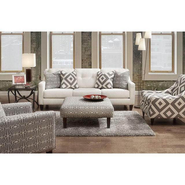 Parker SM8563-SF Ivory Transitional Sofa By Furniture Of America - sofafair.com