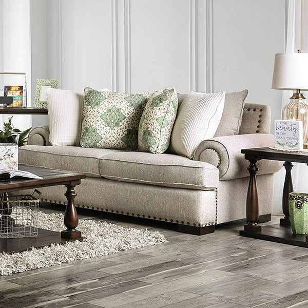 Yates SM9106-LV Beige Transitional Love Seat By Furniture Of America - sofafair.com
